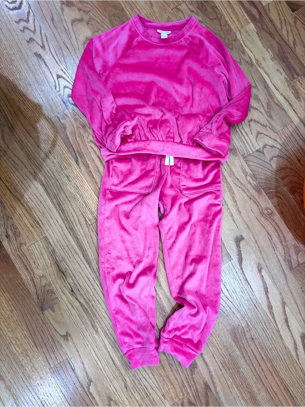 Cat & Jack Girls Pink Velour Lounge Set - Soft Cozy Two-Piece 6/6X